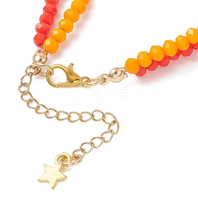 Opaque Solid Color Glass & Acrylic Multi-strand Bracelets BJEW-JB12973-1