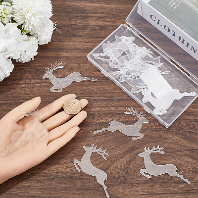 Deer Shape Plastic Wine Glass Charms AJEW-SC0001-63A-1