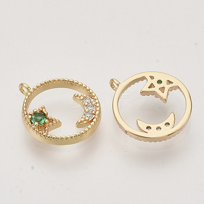Brass Micro Pave Cubic Zirconia Charms KK-N216-27A-1