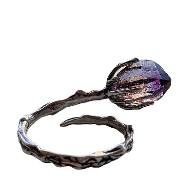 Alloy Glass Cuff Open Rings WG86608-01-1