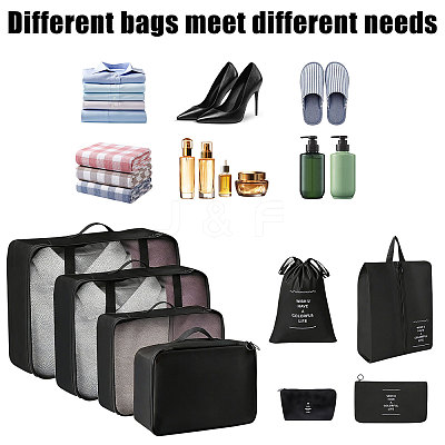8Pcs Polyester Travel Toiletry Bags ABAG-WH0046-118B-1