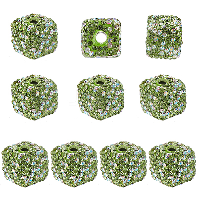 10Pcs Rhinestone Clay Pave Glass Beads FIND-OC0003-18-1