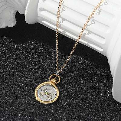 Brass Twelve Constellations Tarot Pendant Necklaces NJEW-Q006-01F-G-1