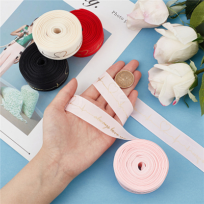40 Yards 4 Colors Polyester Ribbon SRIB-CP0001-01-1
