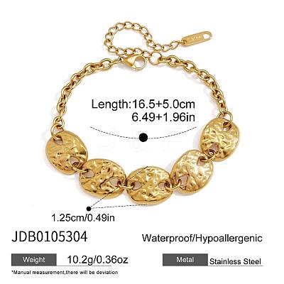 304 Stainless Steel Textured Oval Link Bracelets for Women WGD29B7-01-1