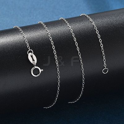 Anti-Tarnish Rhodium Plated 925 Sterling Silver Cable Chains Necklace for Women STER-I021-05P-1