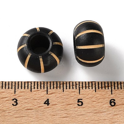 Schima Wood Carved European Beads WD-CBACBB7-02A-1