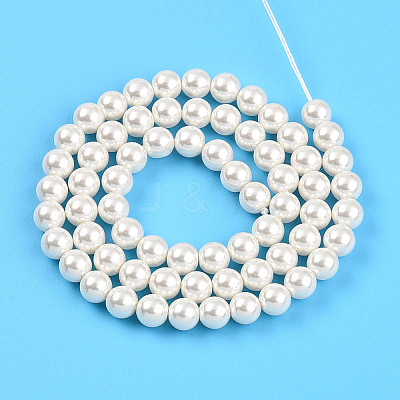 Baking Paint Pearlized Glass Pearl Bead Strands HY-N002-6mm-A11-1