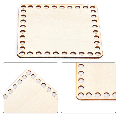 5Pcs 5 Style Wooden Crochet Basket Base WOOD-PH0009-43-1