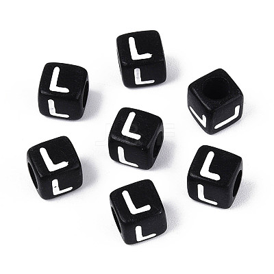 Initial Acrylic Horizontal Hole Beads OACR-ZX006-35L-1
