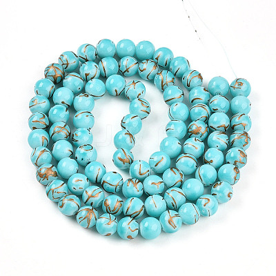 Baking Paint Glass Beads Strands DGLA-N010-10mm-03-1