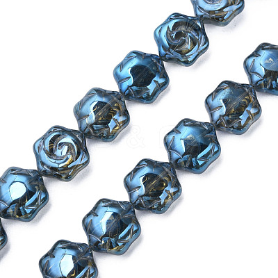 Electroplate Glass Beads Strands EGLA-N008-018-C02-1