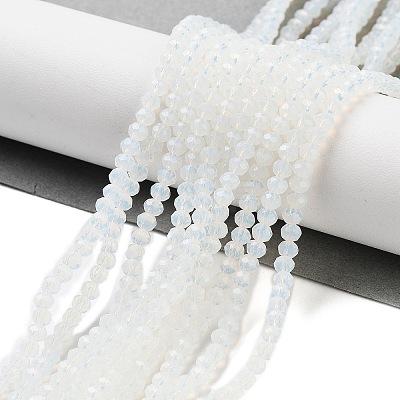 Faceted Clear Glass Rondelle Bead Strands X-GLAA-F001-3x2mm-23-1