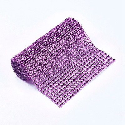 Plastic 24 Rows Rhinestone Mesh Wrap Roll LS-AJEW-WH0066-02F-1