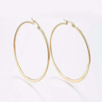 304 Stainless Steel Big Hoop Earrings EJEW-F105-14G-1