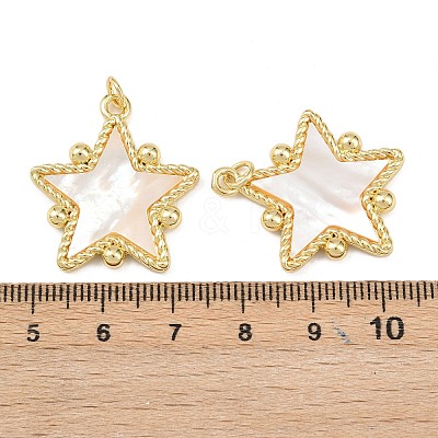 Natural Shell Star Pendants X-KK-L251-43G-02-1