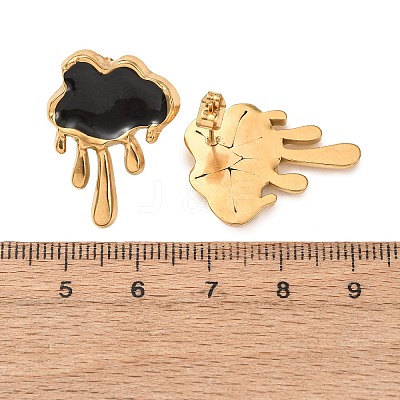 Valentine's Day 304 Stainless Steel Stud Earrings EJEW-D357-01A-G-1