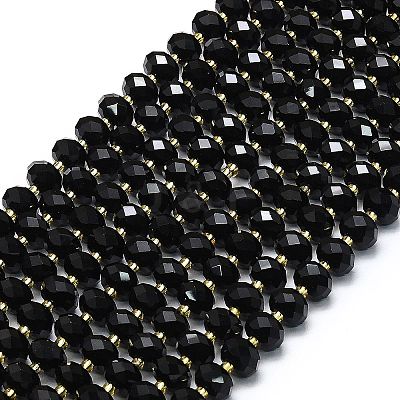 Natural Black Onyx Beads Strands G-P573-A18-01-1
