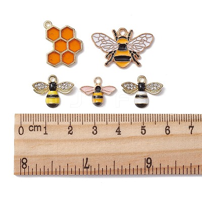 10Pcs 5 Styles Alloy Enamel Pendants ENAM-YW0003-41-1