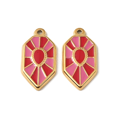 304 Stainless Steel Enamel Pendants STAS-I371-20G-01-1