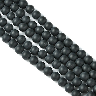 Dyed & Heated Natural Black Agate Beads Strands LS-G-P088-14-6mm-1