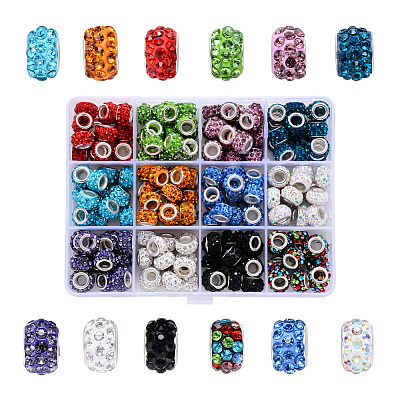 Polymer Clay Rhinestones European Beads FPDL-S015-01-B-1