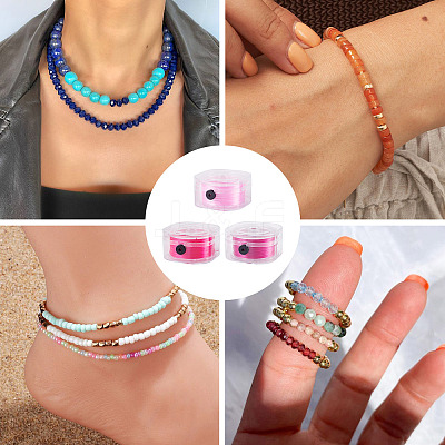 3 Boxes 3 Colors Flat Elastic Crystal String EW-TA0001-12A-1