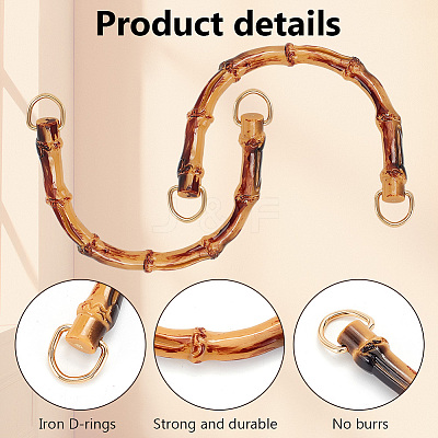 Arch Plastic Imitation Bamboo Bag Handles FIND-WH0139-194-1