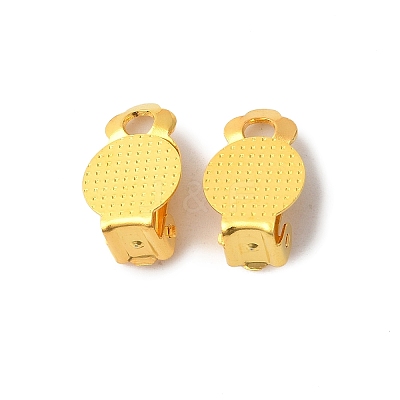 Brass Rack Plating Clip-on Earrings Findings KK-L184-24G-1
