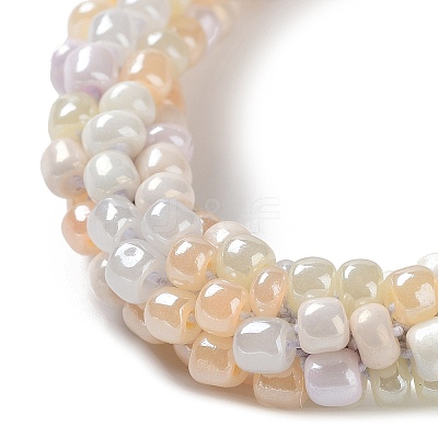 Crochet Glass Beads Braided Stretch Bracelet BJEW-K232-01U-1