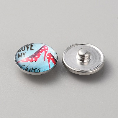 Platinum Plated Brass Jewelry Snap Buttons BUTT-WH0050-I01-1