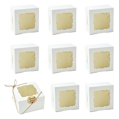 10Pcs Square Bakery Box CON-YW0001-95B-1
