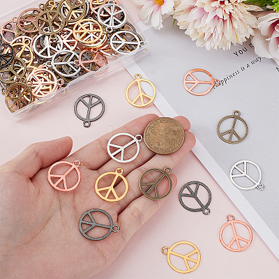 100Pcs 5 Colors Zinc Alloy Pendants FIND-GA0008-23-1