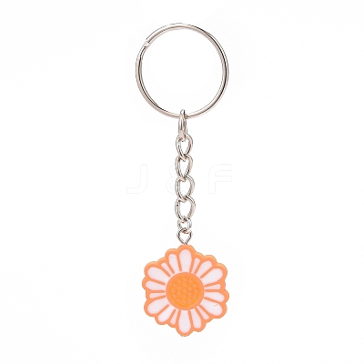 Flower Acrylic Pendant Keychain KEYC-JKC00428-01-1