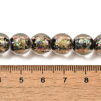 Handmade Dichroic Foil Glass Beads Strands DICH-U001-05F-1
