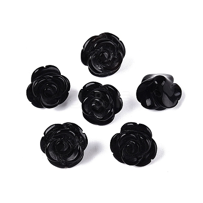 Natural Obsidian Carved Beads G-Q601-40A-1