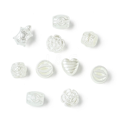 300Pcs 6 Styles Plastic Imitation Pearl Beads OACR-CJ0002-46-1