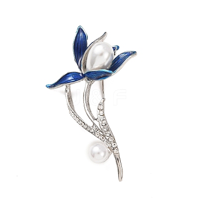 Magnolia Flower Alloy Enamel Lapel Pin Brooches JEWB-C059-02P-1