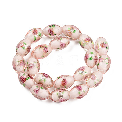 Handmade Silver Foil Glass Lampwork Beads LAMP-Q030-02O-1