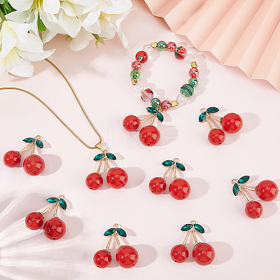 10Pcs Opaque Alloy Acrylic Pendants FIND-SC0020-49-1