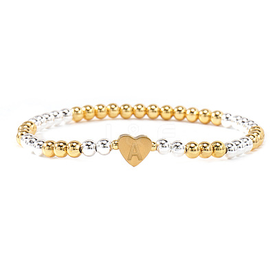 Brass Beads Stretch Bracelets for Women CW0227-12-1