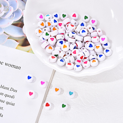 White Opaque Acrylic Beads SACR-YW0001-15-1