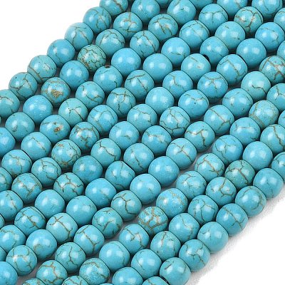 Synthetic Turquoise Beads Strands TURQ-F007-01B-6mm-1