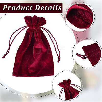 4Pcs 4 Colors Rectangle Velvet Drawstring Pouches TP-CN0001-35B-1