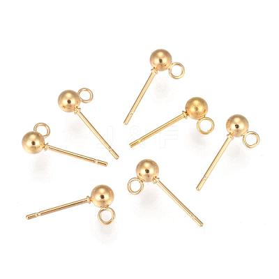 202 Stainless Steel Stud Earring Findings X-STAS-F141-06G-4mm-1