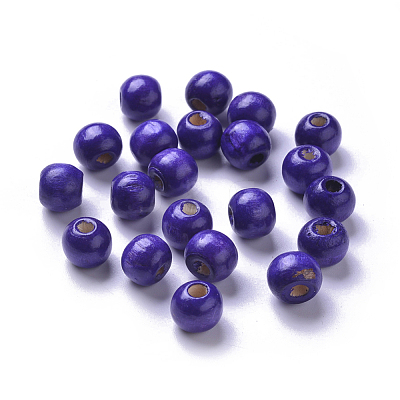 Dyed Natural Wood Beads X-WOOD-Q006-10mm-12-LF-1