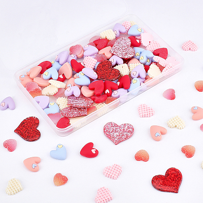 120Pcs 10 Style Resin Cabochons CRES-NB0001-29-1