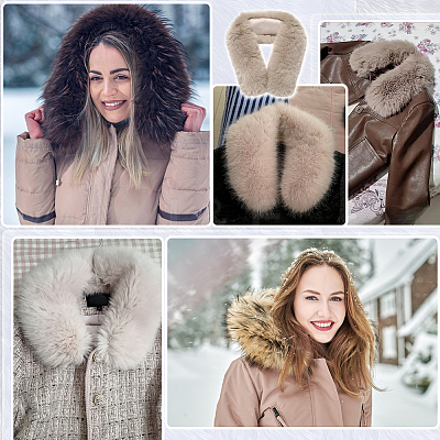 1Pc Artificial Fox Wool Collar for Women DIY-PH0035-54B-1
