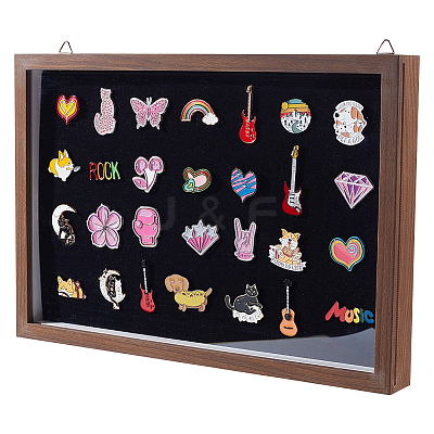 Wood Wall Mounted Badge Presentation Boxes ODIS-WH0331-15-1