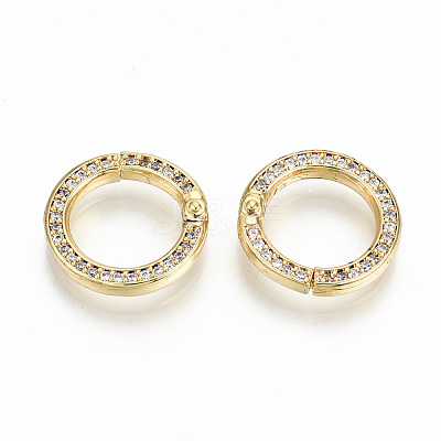 Brass Micro Pave Clear Cubic Zirconia Twister Clasps ZIRC-S067-119-NF-1